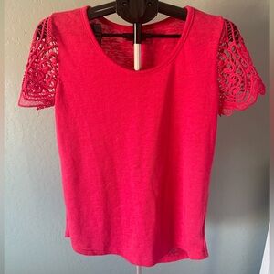 The Limited Fuchsia Lace Sleeve Blouse